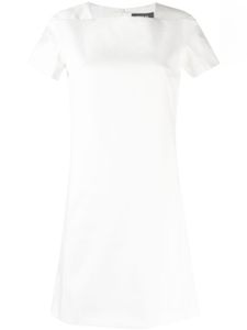 Paule Ka robe satinée à encolure carrée - Blanc