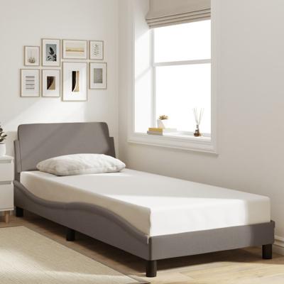 Bedframe met hoofdeinde zonder matras 80x200 cm stof taupe