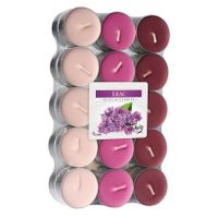 30x stuks Geparfumeerde waxinelichtjes lilac 4 branduren - thumbnail