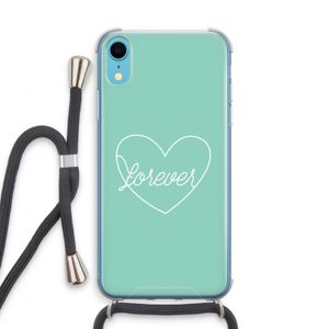 Forever heart pastel: iPhone XR Transparant Hoesje met koord
