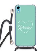 Forever heart pastel: iPhone XR Transparant Hoesje met koord