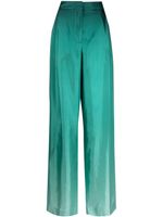 Oscar de la Renta pantalon palazzo en soie à effet dégradé - Vert - thumbnail