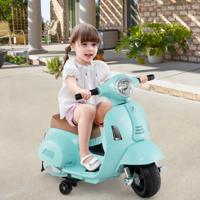 Gelicentieerde Vespa Kinder Elektromotorfiets 6V Batterij Aangedreven Motorfiets met LED-koplamp Groen