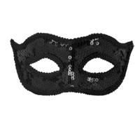 Boland Verkleed oogmasker Venitiaans - zwart met pailetten - volwassenen - gemaskerd bal   -