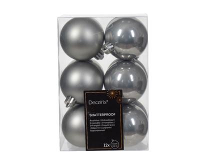 Kerstbal kunststof d6 cm mgrs 12st kerst - Decoris