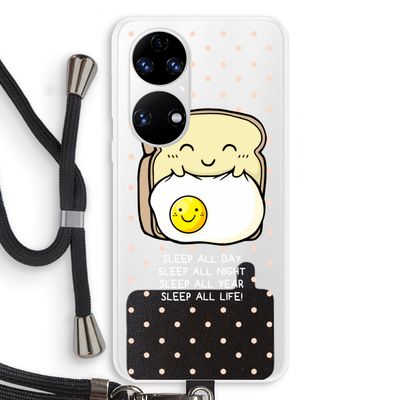 Sleep All Day: Huawei P50 Transparant Hoesje met koord