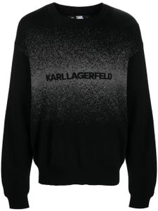 Karl Lagerfeld sweat en laine à logo en intarsia - Noir