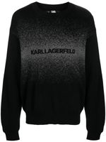 Karl Lagerfeld sweat en laine à logo en intarsia - Noir - thumbnail