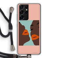 Orange lips: Samsung Galaxy S21 Ultra Transparant Hoesje met koord