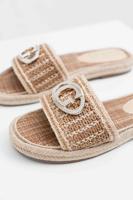 Guess Kaylis Logo Sandalen Dames Beige - Maat 36 - Kleur: Beige | Soccerfanshop