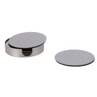 Gerimport glazen onderzetters - rond - zilver - 6x stuks - Dia 10 cm - rvs metaal