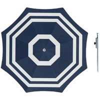 Parasol - Blauw/wit - D140 cm - incl. draagtas - parasolharing - 49 cm - thumbnail