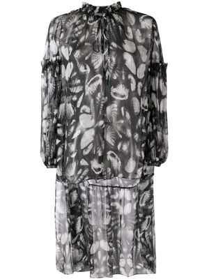 Alexander McQueen blouse à imprimé coquillage - Noir