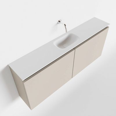 Toiletmeubel Mondiaz Ture | 120 cm | Meubelkleur Linen | Eden wastafel Talc Midden | Zonder kraangat