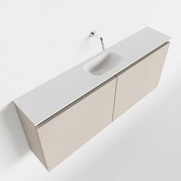 Toiletmeubel Mondiaz Ture | 120 cm | Meubelkleur Linen | Eden wastafel Talc Midden | Zonder kraangat