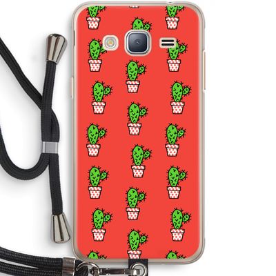 Mini cactus: Samsung Galaxy J3 (2016) Transparant Hoesje met koord