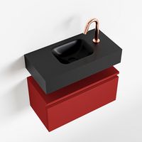 Toiletmeubel Mondiaz Andor | 60 cm | Meubelkleur Fire | Lex vrijhangend wastafel Urban Midden | 1 kraangat