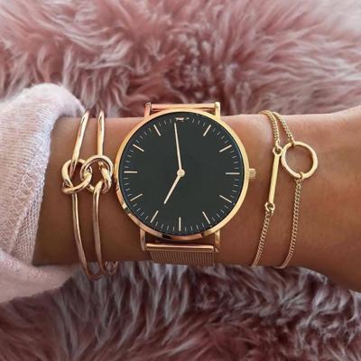 Punk eenvoudig dubbele knoop lus Metal Chain Bracelet Boheemse Retro sieraden