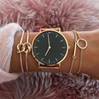 Punk eenvoudig dubbele knoop lus Metal Chain Bracelet Boheemse Retro sieraden