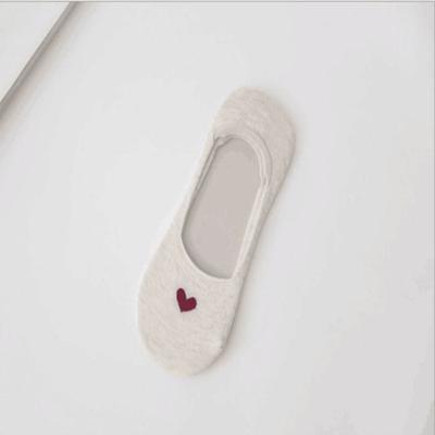 3 paar anti-slip hart patroon onzichtbare sokken (kaki)