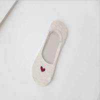 3 paar anti-slip hart patroon onzichtbare sokken (kaki)