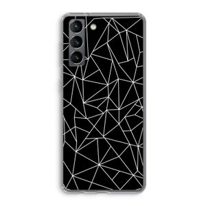 Geometrische lijnen wit: Samsung Galaxy S21 Transparant Hoesje