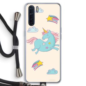 Vliegende eenhoorn: Oppo A91 Transparant Hoesje met koord