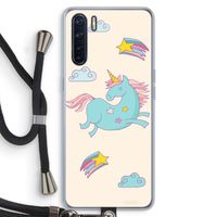 Vliegende eenhoorn: Oppo A91 Transparant Hoesje met koord