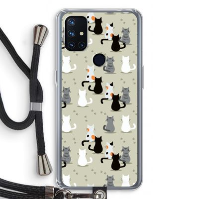 Katten: OnePlus Nord N10 5G Transparant Hoesje met koord
