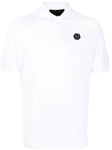 Philipp Plein polo à plaque logo - Blanc