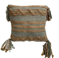 Kussen Naturel Jute Wol Sage