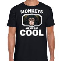 T-shirt monkeys are serious cool zwart heren - apen/ leuke chimpansee shirt - thumbnail