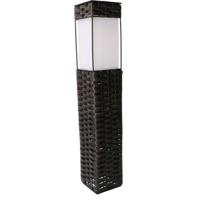 Solar LED Lantaarnpaal met sensor - Rotan look - IP44 - Zwart - 49 cm Solar LED Lantaarnpaal met sensor - Rotan look - IP44 - Zwart - 49 cm