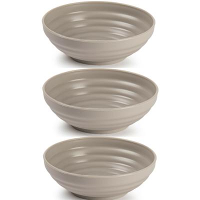 Plasticforte Kommetjes / schaaltjes - 6x - dessert en ontbijt - kunststof - D13x5 cm - taupe beige