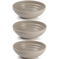 Plasticforte Kommetjes / schaaltjes - 6x - dessert en ontbijt - kunststof - D13x5 cm - taupe beige