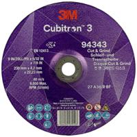 Cubitron 94343 Cubitron™ 3 Cut and Grind Afbraamschijf Diameter 230 mm Boordiameter 22.23 mm 10 stuk(s)