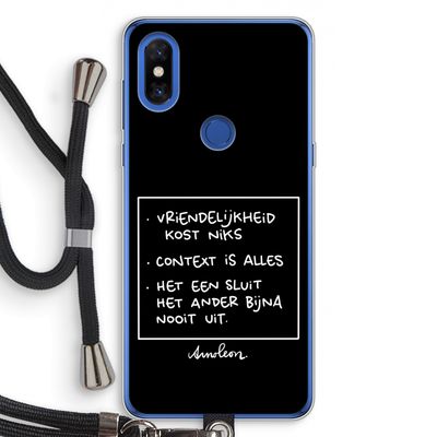 Mijn Motto's: Xiaomi Mi Mix 3 Transparant Hoesje met koord