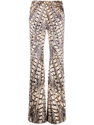 Roberto Cavalli jean évasé à imprimé animalier - Tons neutres