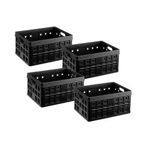 Square vouwkrat 32L zwart - Set van 4