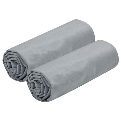 Hoeslaken Eden - 2x - 1-persoons - 90 x 190 cm - lichtgrijs - hotelkwaliteit - katoen - 30 cm dikte