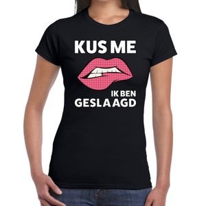 Kus me ik ben geslaagd t-shirt zwart dames