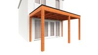 Trendhout Aanbouwveranda Modena 430x300 cm - model rechts- Plat dak- Hout- Trendhout Trendhout Aanbouwveranda Modena 430x300 cm - model rechts- Plat dak- Hout- Trendhout