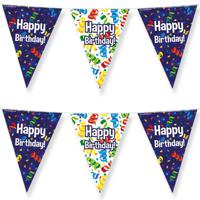 3x Stuks Paperdreams Vlaggenlijn - Happy birthday/verjaardags feest - 10m - Vlaggenlijnen - thumbnail