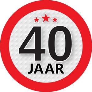 40 jaar leeftijd sticker - rond - Dia 9 cm - 40 jaar verjaardag/jubileum/leeftijd versiering