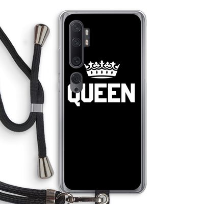 Queen zwart: Xiaomi Mi Note 10 Transparant Hoesje met koord
