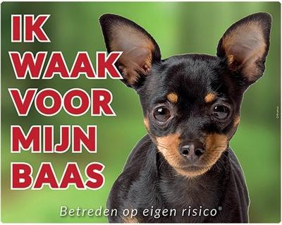Chihuahua Waakbord Zwart - Ik waak voor mijn Baas