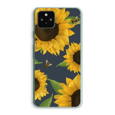 Sunflower and bees: Google Pixel 5a 5G Transparant Hoesje