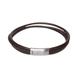 AZE Jewels Armband Dainty Three String Brown