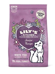 Lily's Kitchen Fish & Turkey Senior Dry Food droogvoer voor kat 800 g Volwassen Zalm, Forel, Witte vis