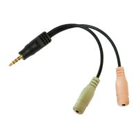 LogiLink CA0021 Adapter Jackplug Audio Adapter [1x Jackplug male 3,5 mm - 2x Jackplug female 3,5 mm] Zwart